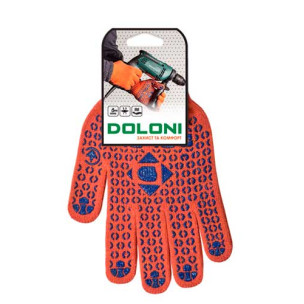 Робочі рукавички DOLONI 526 ДКГ із точкою ПВХ orange